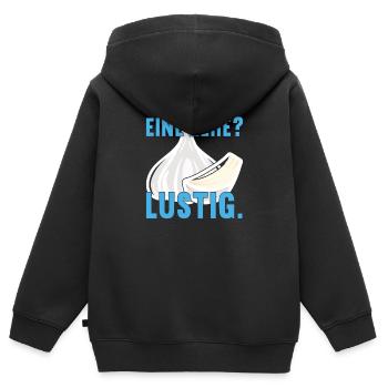 Eine Zehe? Lustig Knoblauch Essen Gewürze Stinken - Kinder Premium Organic Zip Hoodie - Schwarz - Hinten - AI Model Kid Male (0cm)