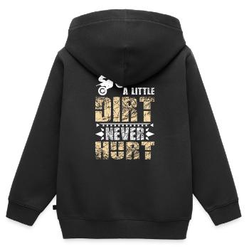 A little dirt never hurts Motocross Dirt Bike - Sweat Premium à capuche zippé enfant bio - noir - Dos - AI Model Kid Male (0cm)