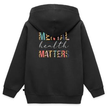 Mental Health Matters Womens Brain Mental Health A - Kinder Premium Organic Zip Hoodie - Schwarz - Hinten - AI Model Kid Male (0cm)