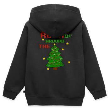Rockin Around The Christmas Tree - Kids Premium Organic Zip-up Hoodie - black - Back - AI Model Kid Male (0cm)