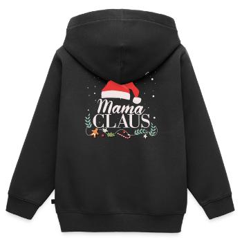 Maman Claus Famille Père Noël - Sweat Premium à capuche zippé enfant bio - noir - Dos - AI Model Kid Male (0cm)