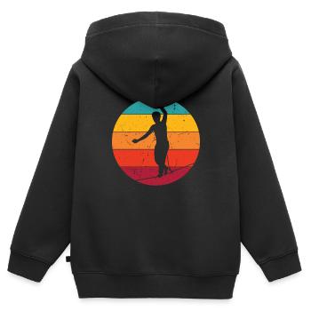 Slackline Slacklining Balance Im Sonnenlicht - Kinder Premium Organic Zip Hoodie - Schwarz - Hinten - AI Model Kid Male (0cm)