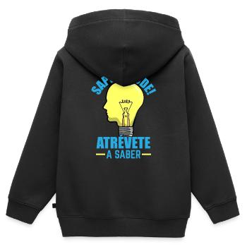 Sapere Aude Atrévete a saber by The Manzanita´s - Kinder Premium Organic Zip Hoodie - Schwarz - Hinten - AI Model Kid Male (0cm)