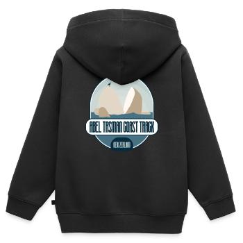 Abel Tasman Coast Track - Neuseeland - Kinder Premium Organic Zip Hoodie - Schwarz - Hinten - AI Model Kid Male (0cm)