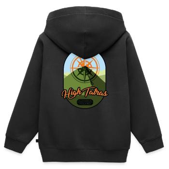 Hohe - Slowakei, Polen - Kinder Premium Organic Zip Hoodie - Schwarz - Hinten - AI Model Kid Male (0cm)