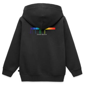 Spectre d’absorption et spectre d’émission - Sweat Premium à capuche zippé enfant bio - noir - Dos - AI Model Kid Male (0cm)