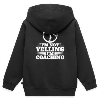 I'm Not Yelling I'm Coaching Baseball - Kinder Premium Organic Zip Hoodie - Schwarz - Hinten - AI Model Kid Male (0cm)