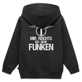 Amateurfunk Funk Antenne Amateurfunker - Kinder Premium Organic Zip Hoodie - Schwarz - Hinten - AI Model Kid Male (0cm)