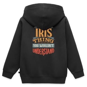 Es ist eine Iris-Sache, die Sie nicht verstehen würden - Iris - Kinder Premium Organic Zip Hoodie - Schwarz - Hinten - AI Model Kid Male (0cm)