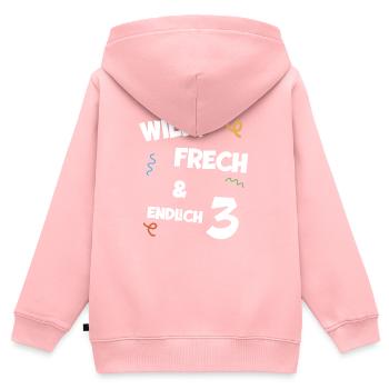 Kindergeburtstag dritter Geburtstag Junge Mädchen - Kinder Premium Organic Zip Hoodie - Rosa - Hinten - AI Model Kid Female (0cm)