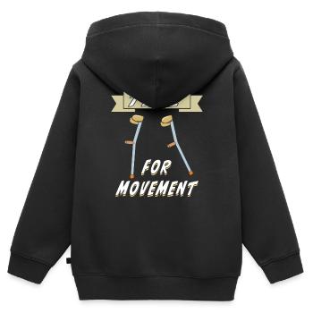 KRÜCKEN TIME FOR MOVEMENT - Kinder Premium Organic Zip Hoodie - Schwarz - Hinten - AI Model Kid Male (0cm)