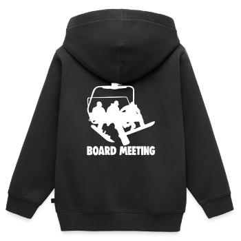 Réunion du conseil d’administration sur les remontées mécaniques - Snowboard Fun Gift - Sweat Premium à capuche zippé enfant bio - noir - Dos - AI Model Kid Male (0cm)