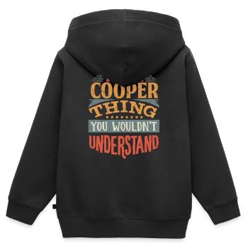 C’est une chose Cooper que vous ne comprendriez pas - - Sweat Premium à capuche zippé enfant bio - noir - Dos - AI Model Kid Male (0cm)