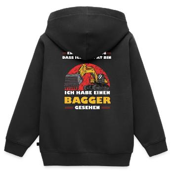 Entschuldigung Dass Ich Zu Spät Bin, Bagger - Kinder Premium Organic Zip Hoodie - Schwarz - Hinten - AI Model Kid Male (0cm)