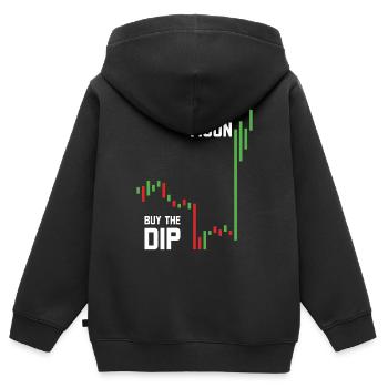 buy the dip investing - Kids Premium Organic Zip-up Hoodie - black - Back - AI Model Kid Male (0cm)