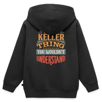 Es ist eine Keller-Sache, die Sie nicht verstehen würden - - Kinder Premium Organic Zip Hoodie - Schwarz - Hinten - AI Model Kid Male (0cm)