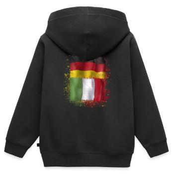 Italienisch Deutsche Liebe Deutsche Flagge - Kinder Premium Organic Zip Hoodie - Schwarz - Hinten - AI Model Kid Male (0cm)