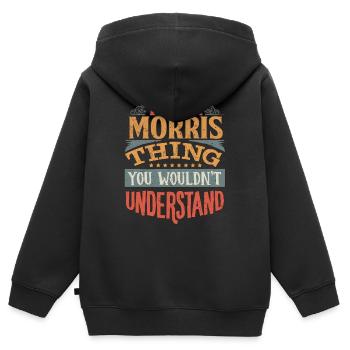 C’est une chose Morris que vous ne comprendriez pas - - Sweat Premium à capuche zippé enfant bio - noir - Dos - AI Model Kid Male (0cm)