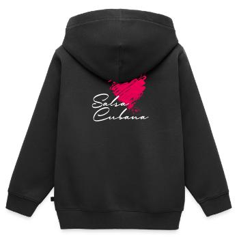 Salsa Cubana Salsa Danse Salsa Musique - Sweat Premium à capuche zippé enfant bio - noir - Dos - AI Model Kid Male (0cm)