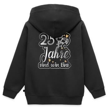 25. Hochzeitstag Silberhochzeit - Kinder Premium Organic Zip Hoodie - Schwarz - Hinten - AI Model Kid Male (0cm)