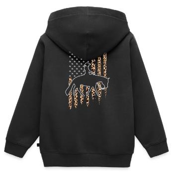 Pleasure Pferd & Westernreiterin Westernreiten - Kinder Premium Organic Zip Hoodie - Schwarz - Hinten - AI Model Kid Male (0cm)