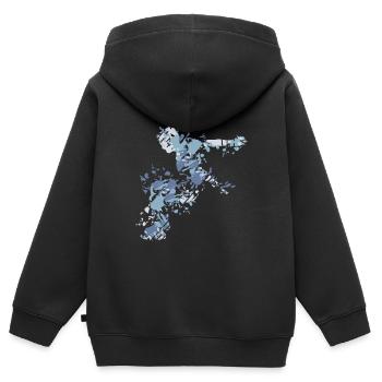 Splash Freerunning Parkour - Kinder Premium Organic Zip Hoodie - Schwarz - Hinten - AI Model Kid Male (0cm)