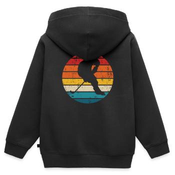 Eishockey Retro Feldhockey Hallenhockey Sport - Kinder Premium Organic Zip Hoodie - Schwarz - Hinten - AI Model Kid Male (0cm)