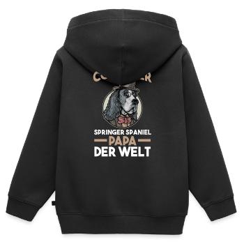 Springer Spaniel Springer Spaniel Papa - Kinder Premium Organic Zip Hoodie - Schwarz - Hinten - AI Model Kid Male (0cm)