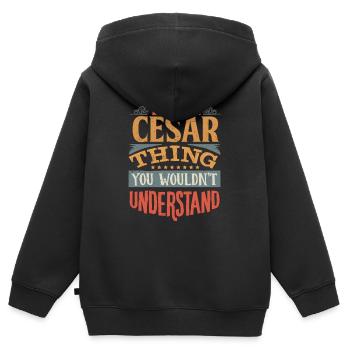 C’est une chose césarienne que vous ne comprendriez pas - Cesar - Sweat Premium à capuche zippé enfant bio - noir - Dos - AI Model Kid Male (0cm)