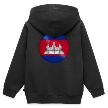 Kambodscha Musik Schallplatte - Kinder Premium Organic Zip Hoodie - Schwarz - Hinten - AI Model Kid Male (0cm)