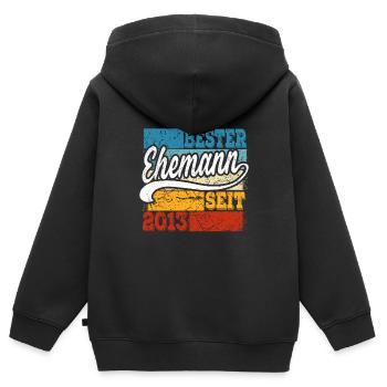 Bester Ehemann seit Jahr 2013 Hochzeitstag - Kinder Premium Organic Zip Hoodie - Schwarz - Hinten - AI Model Kid Male (0cm)