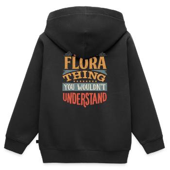 C’est une chose de flore que vous ne comprendriez pas - Flora - Sweat Premium à capuche zippé enfant bio - noir - Dos - AI Model Kid Male (0cm)