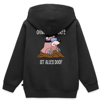 Maulwurf Maulwurfshügel Maulwürfe - Kinder Premium Organic Zip Hoodie - Schwarz - Hinten - AI Model Kid Male (0cm)