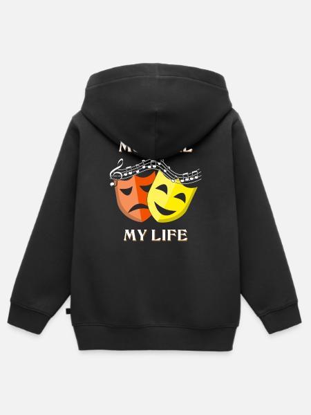 MUSICAL MY LIFE - Kinder Premium Organic Zip Hoodie - Schwarz