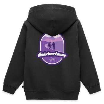 Heidschnuckenweg - Lower Saxony - Kids Premium Organic Zip-up Hoodie - black - Back - AI Model Kid Male (0cm)