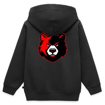 Evil Bear - Kids Premium Organic Zip-up Hoodie - black - Back - AI Model Kid Male (0cm)