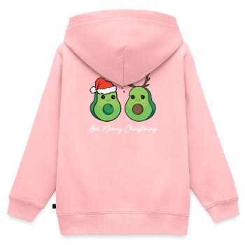 Avo Merry Christmas Fun Christmas Avocado - Kids Premium Organic Zip-up Hoodie - rose - Back - AI Model Kid Female (0cm)
