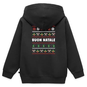Buon Natale Christmas Sweater Candy Cane - Kinder Premium Organic Zip Hoodie - Schwarz - Hinten - AI Model Kid Male (0cm)