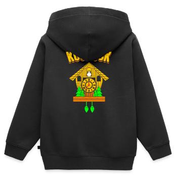 Kuckucksuhr Kuckuck - Kinder Premium Organic Zip Hoodie - Schwarz - Hinten - AI Model Kid Male (0cm)