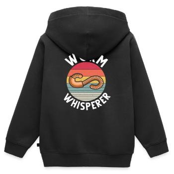 Wurm Würmer Vermicomp Wurmzucht Vermikultur - Kinder Premium Organic Zip Hoodie - Schwarz - Hinten - AI Model Kid Male (0cm)