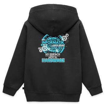 Informatik Programmierer Informatiker Hardware Sof - Kinder Premium Organic Zip Hoodie - Schwarz - Hinten - AI Model Kid Male (0cm)