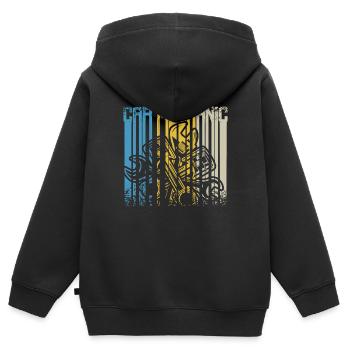 Mécanicien de voiture rétro vintage - Sweat Premium à capuche zippé enfant bio - noir - Dos - AI Model Kid Male (0cm)