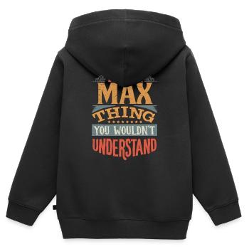 C’est une chose maximale que vous ne comprendriez pas - Max - Sweat Premium à capuche zippé enfant bio - noir - Dos - AI Model Kid Male (0cm)