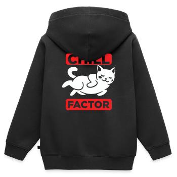 Katze chillt herum und schläft - Kinder Premium Organic Zip Hoodie - Schwarz - Hinten - AI Model Kid Male (0cm)