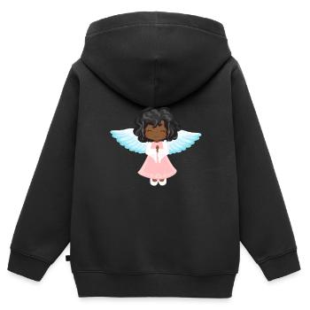 Christkind Afrodeutsch Afroamerikanisch Schwarz - Kinder Premium Organic Zip Hoodie - Schwarz - Hinten - AI Model Kid Male (0cm)