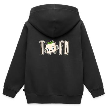 Tofu Lustig Nachhaltig Soja Vegtarier Veganer - Kinder Premium Organic Zip Hoodie - Schwarz - Hinten - AI Model Kid Male (0cm)