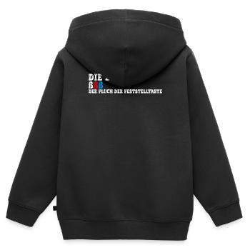 Die Drei ßßß Der Fluch Der Feststelltaste - Kinder Premium Organic Zip Hoodie - Schwarz - Hinten - AI Model Kid Male (0cm)