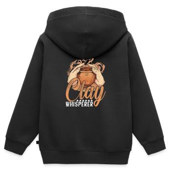 Töpfern Töpferei Töpfer - Kinder Premium Organic Zip Hoodie - Schwarz - Hinten - AI Model Kid Male (0cm)