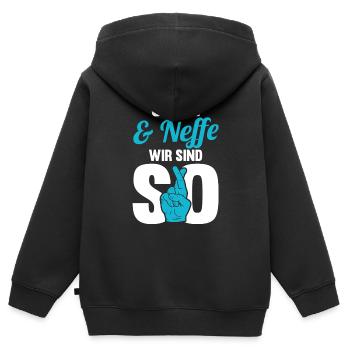 Onkel und Neffe - Kinder Premium Organic Zip Hoodie - Schwarz - Hinten - AI Model Kid Male (0cm)