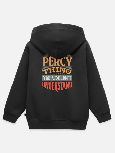 To percy, czego byś nie zrozumiał - Percy - Premium børne zip-hættetrøje økologisk - sort